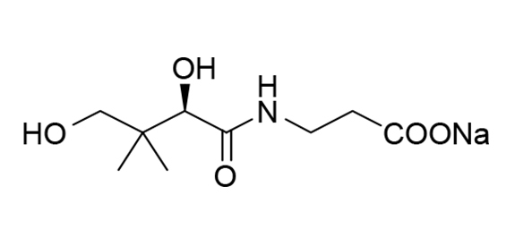構造式：パントテン酸ナトリウム