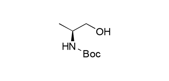 構造式：N-（tert-ブトキシカルボニル）-L-アラニノール