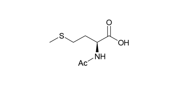 構造式：N-アセチル-L-メチオニン