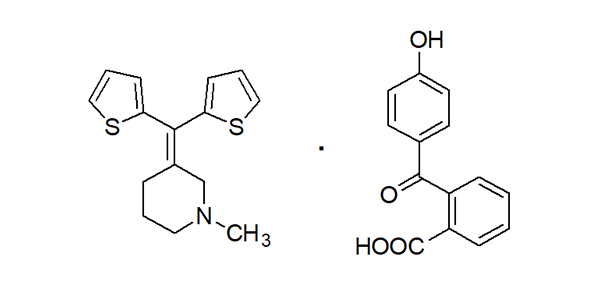 構造式：チペピジンヒベンズ酸塩
