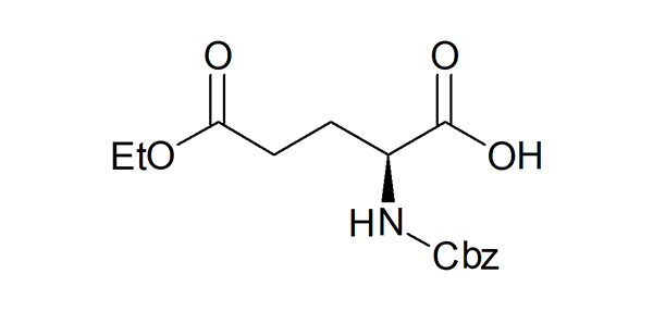 構造式：N-ベンジルオキシカルボニル-L-グルタミン酸γ-エチルエステル