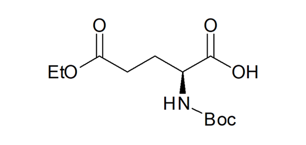 構造式：N-(tert-ブトキシカルボニル）-L-グルタミン酸γ-エチルエステル