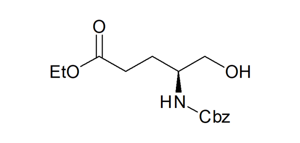 構造式：N-ベンジルオキシカルボニル-L-グルタミノールγ-エチルエステル
